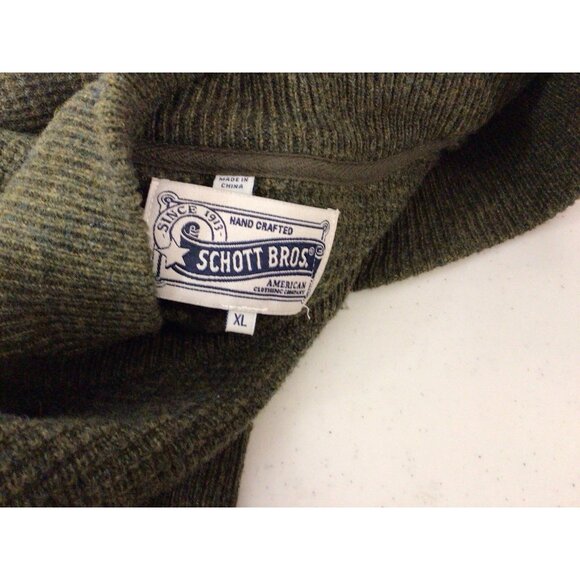 Schott Bros Wool Sweater Shawl Neck Mens XL - Picture 10 of 11